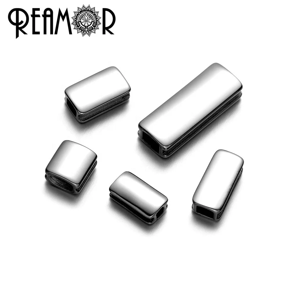 

REAMOR Stainless Steel Blank Beads can Customize logo Metal Charm Spacer Beads End Beads For Stretch Bracelet Jewelry Making DIY, Accept black,gold, rose gold, coffee gold color plate
