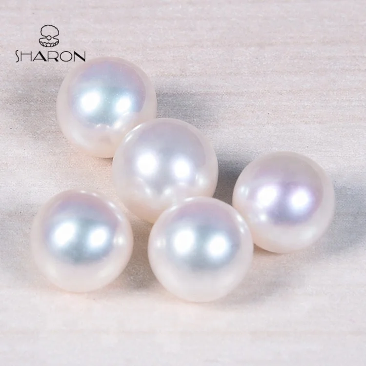 

Wholesale 7-7.5mm High Luster Grade AAA Round Loose Freshwater Pearl No Hole, Natural white color