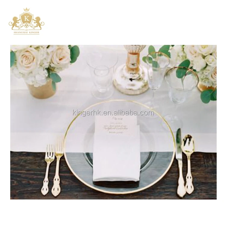 
Gold rim decorative charger plates for Wedding and marriage celebration 