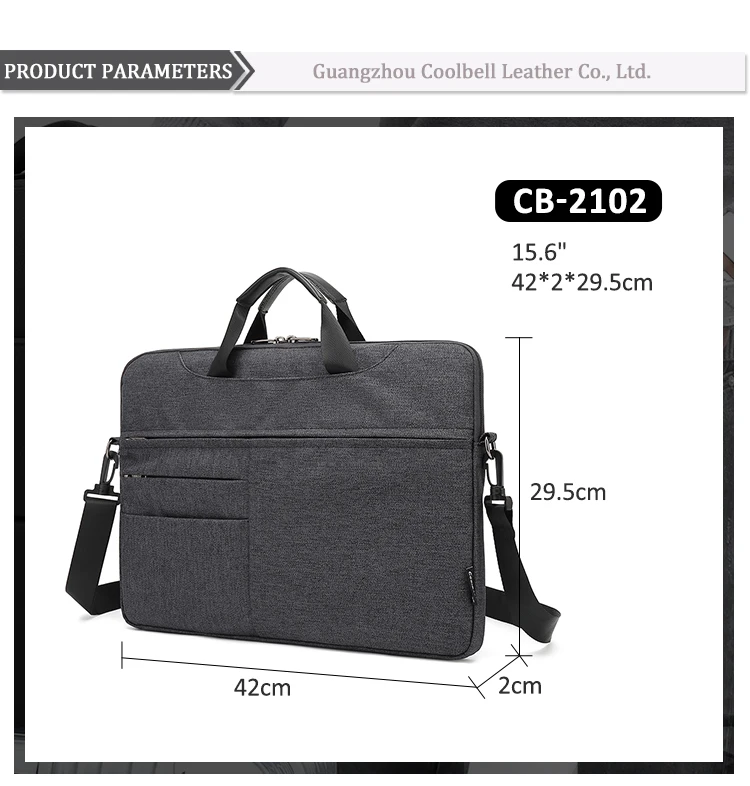 Waterproof Mens Business Laptop Bag 15.6 Inch Office Messenger Bag ...