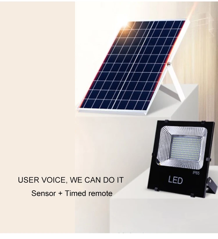 IP67 10w 20w 30w 50w 100w Vườn cảm biến chuyển động ngoài trời led lũ ánh sáng mặt trời