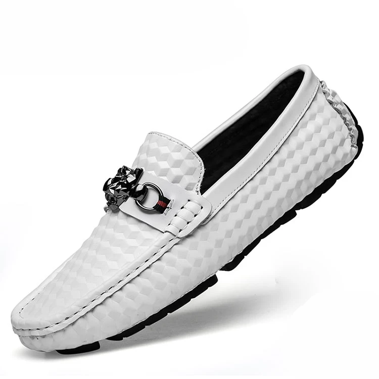 

Latest Design Driving Shoes Rubber Sole Men Fashion Casual Shoes, Black white
