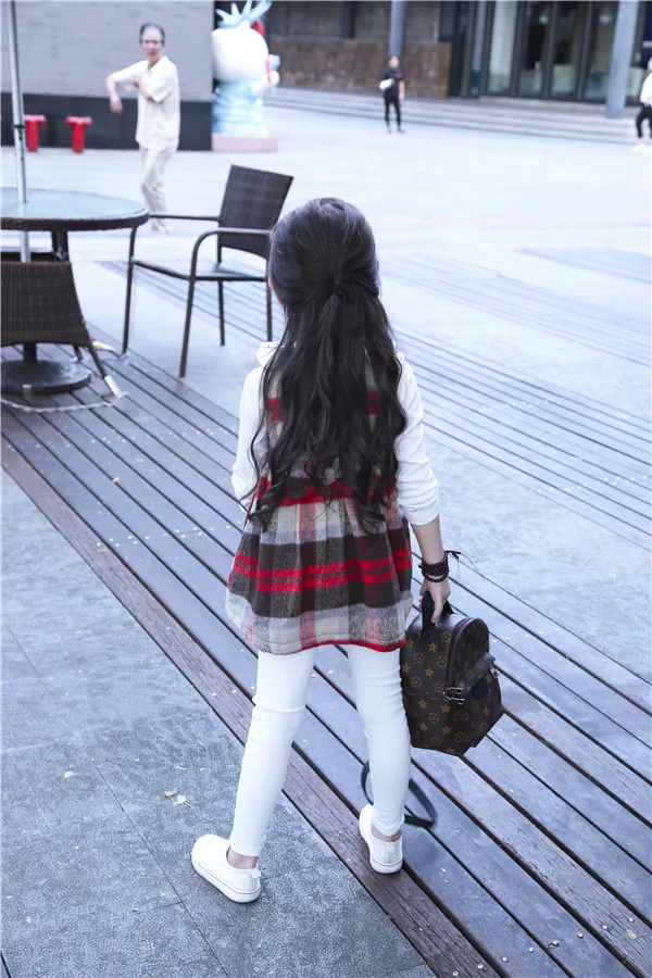 

Kid Fashion Models Girls Fancy Plaid Vest Dress Factory Bulk Wholesale, As pictures or as your needs