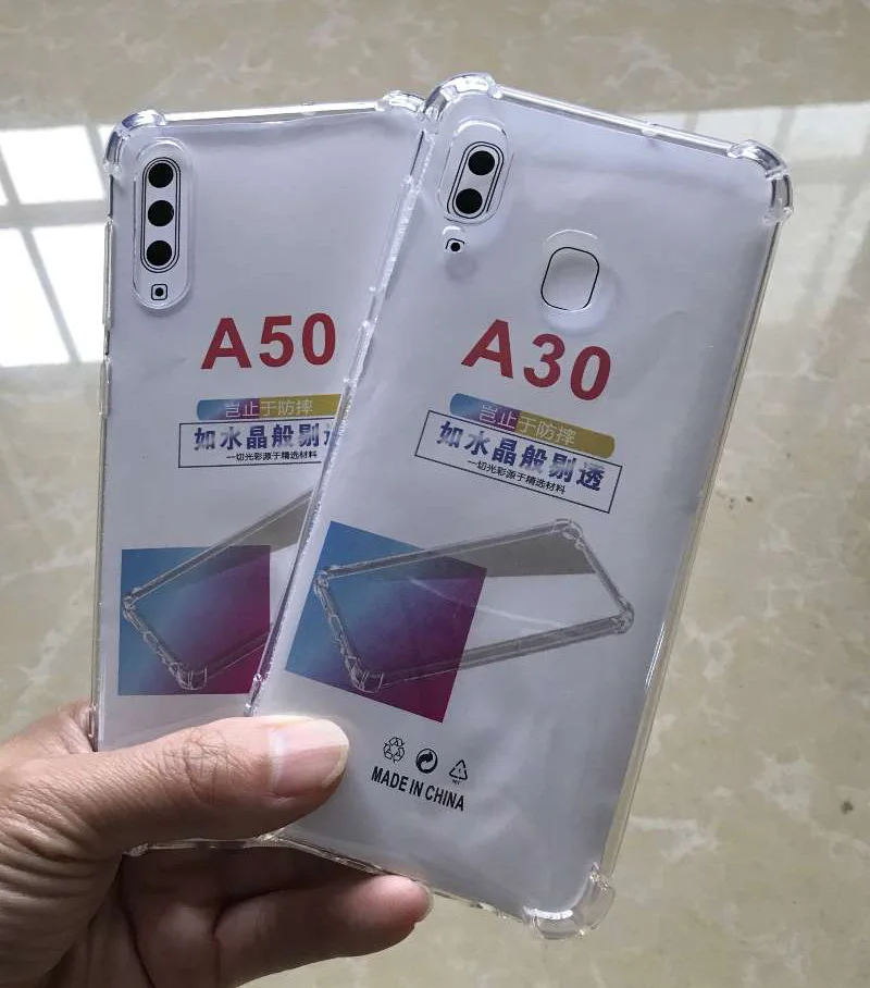 

hot selling Airbag shockproof transparent clear TPU cell phone case for Samsung A30 case