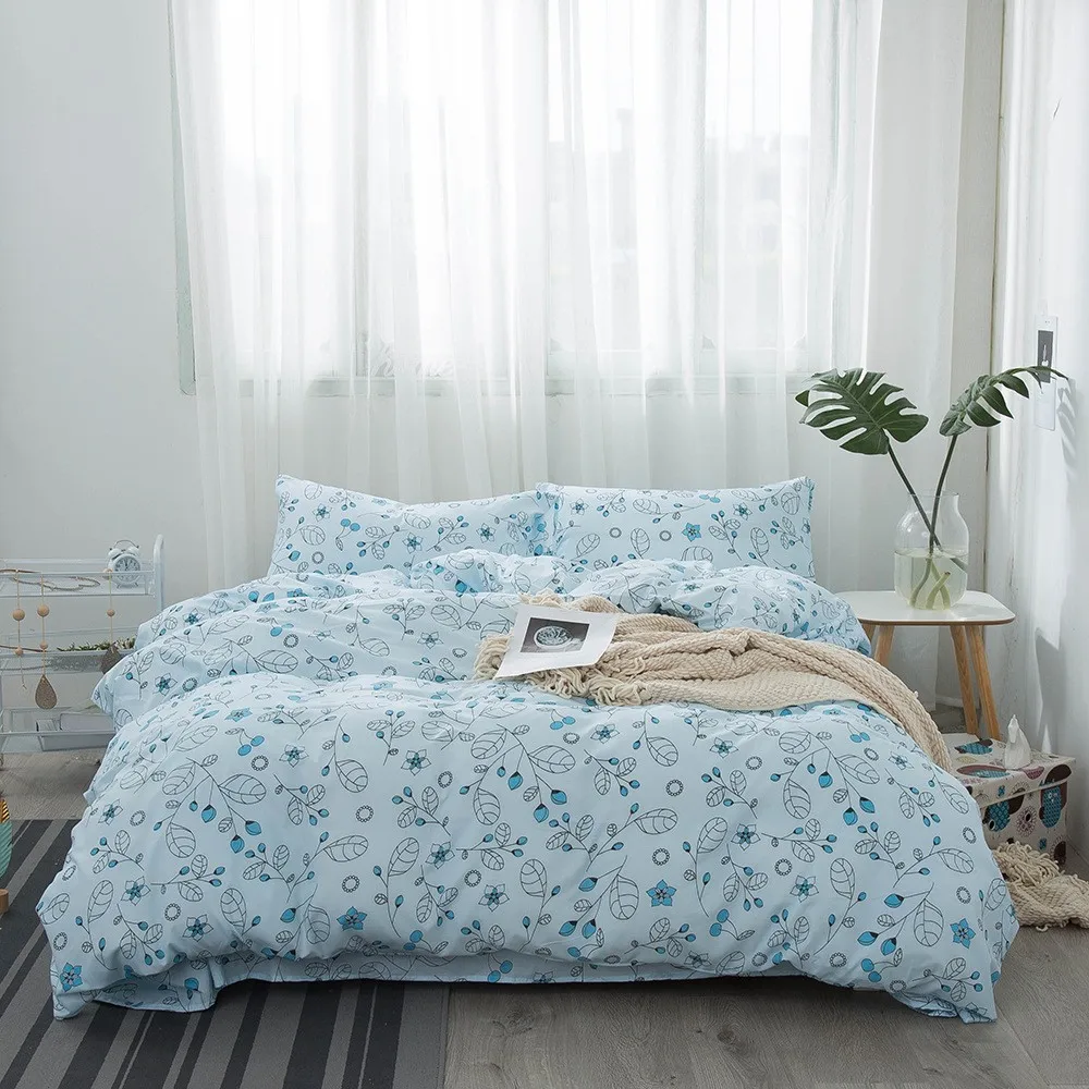 1.8 米编织打磨被套套一次性国王被套 4 件豪华丝绸床上用品套装