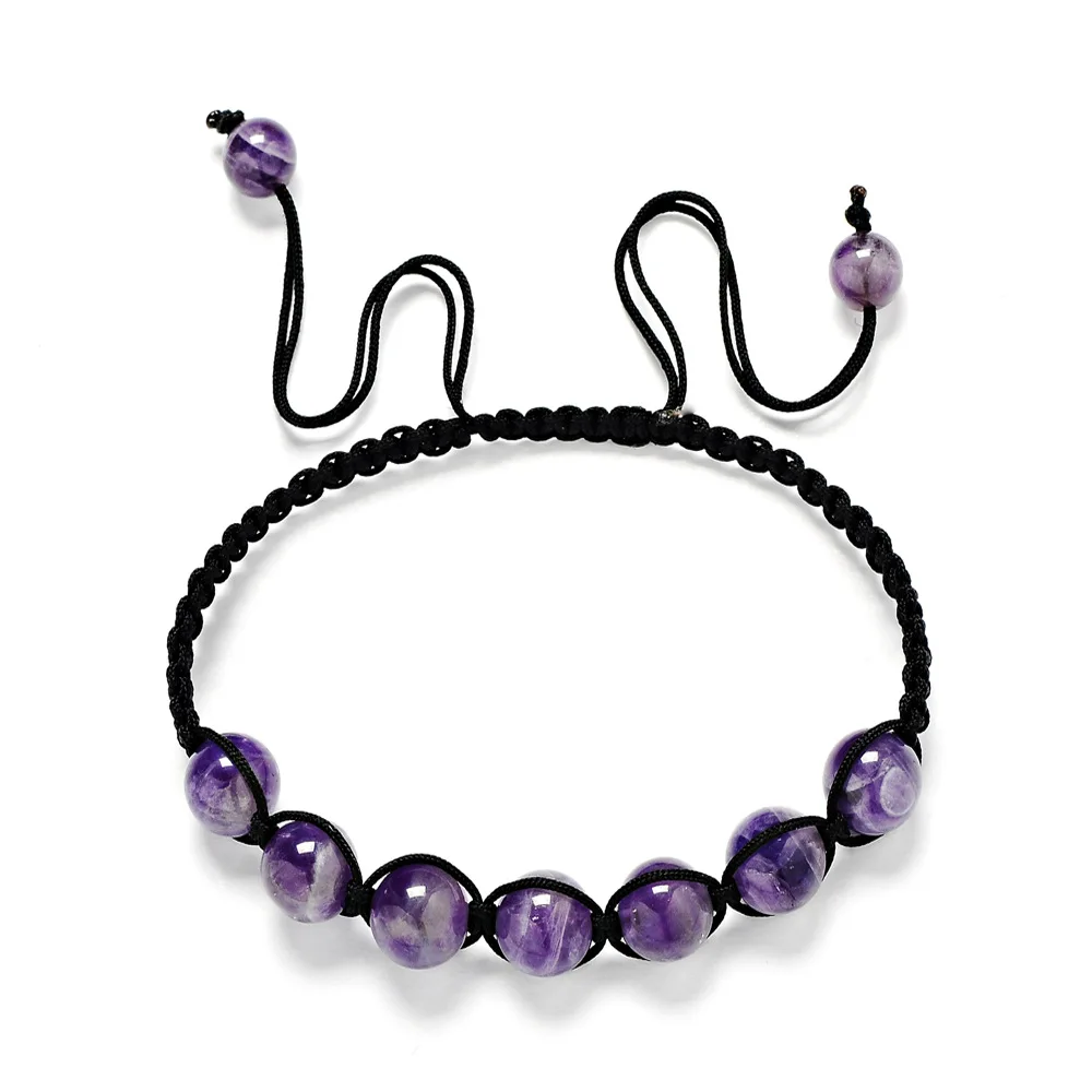 

Fashion Amethyst Beads Natural Bracelet Delicate Friendship Woven Bracelet