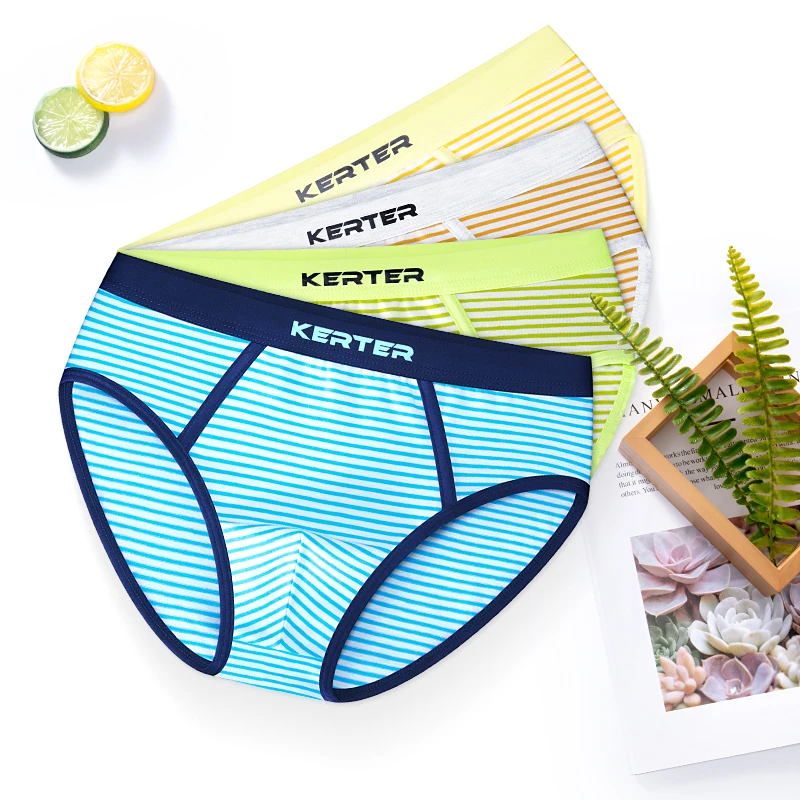 

China Wholesale Children Cotton Spandex Striped Knitted Toddler Kids Underwear Teen Boys In Briefs, Blue children briefs for boys