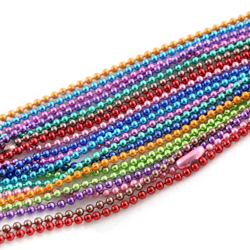 1.5mm Length 70cm Colors Plated Ball Beads Chain Necklace Bead