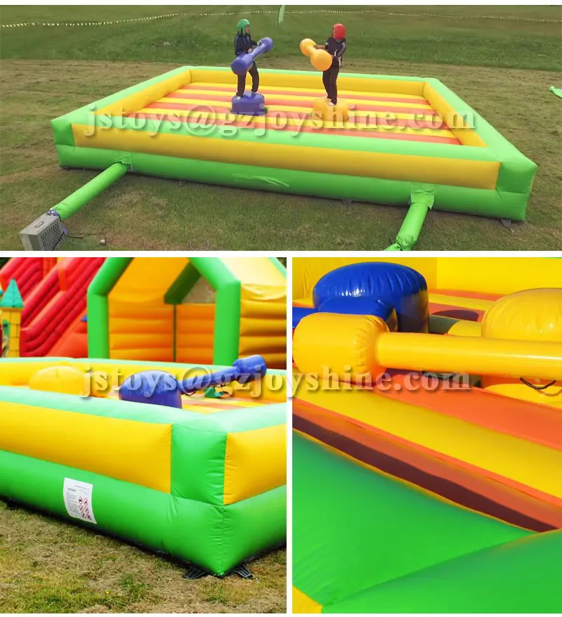 Duel combat inflatable jousting game