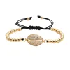 Newest Europe Pop Luxury Women Beaded Bracelet conch Shell dangle pendant Bangle Bracelet Copper Beads Charms Bracelet