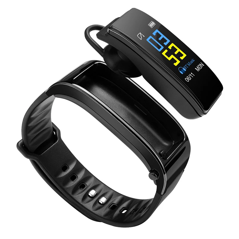 2019 Smart Talk band, Bluetooth Fitness Tracker HR with Mic earphone OEM CE ROHS for Women Man for Android phone iphone Amazon