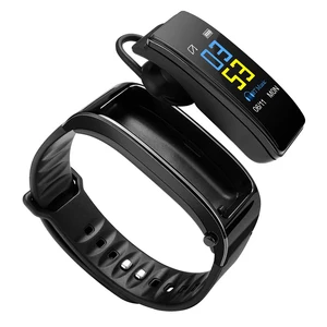 2019 Smart Talk band,  Bluetooth Fitness Tracker HR  with Mic earphone OEM CE ROHS for Women Man for Android phone iphone Amazon