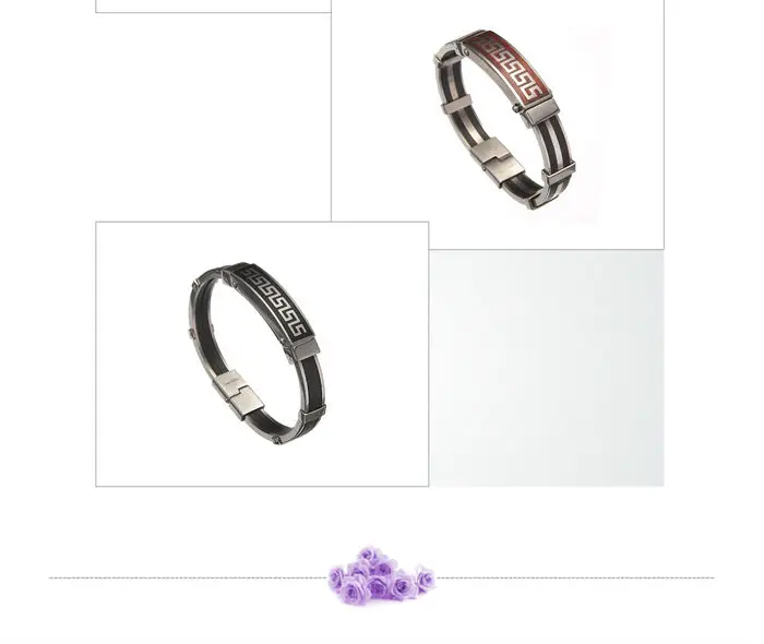 White stone fashion original color mens stainless bracelet lot