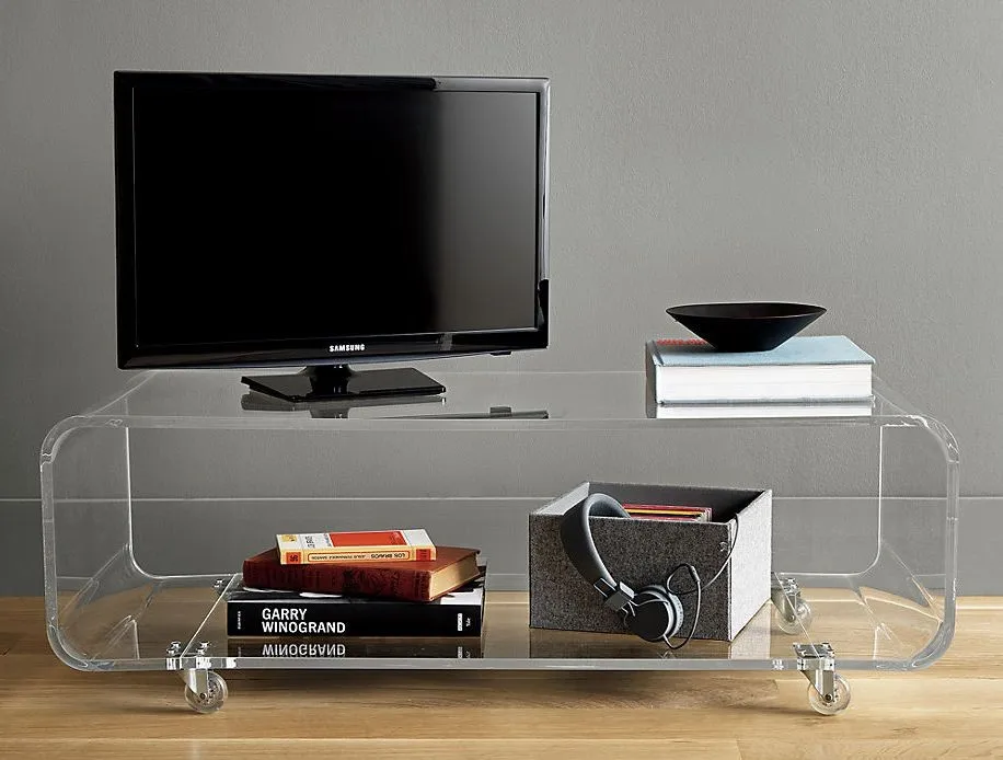 clear tv stand table