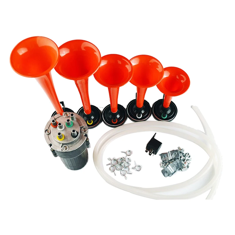 Super Loud Air Pressure Musical Horn 12v Air Truck Horn 5 Trumpet