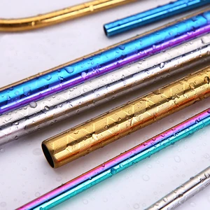 Image of 2019 Reusable Colorful Straw Metal Stainless steel Patterned Straw for drinking