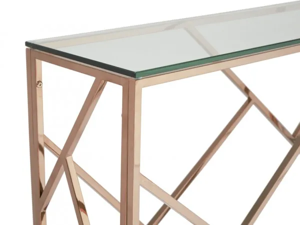 
stainless steel clear glass classic console table luxury 