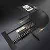 Simple Design Tempered Glass Office L Shape Modern Office Desk