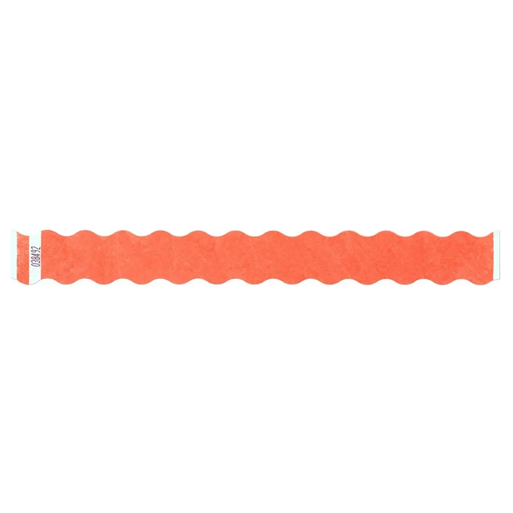 Tyvek Wristbands Tytan-Band® Wave 1" - Day Glow Orange - 500 Pieces Per Box