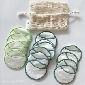 Reusable organic cotton cloth private label bamboo makeup remover pads