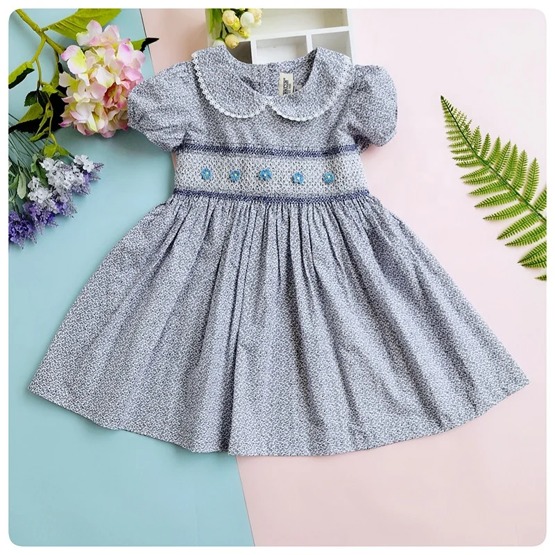 

2019 Casual Floral Smocked Baby Girl Cotton Dresses, Same as the picutre