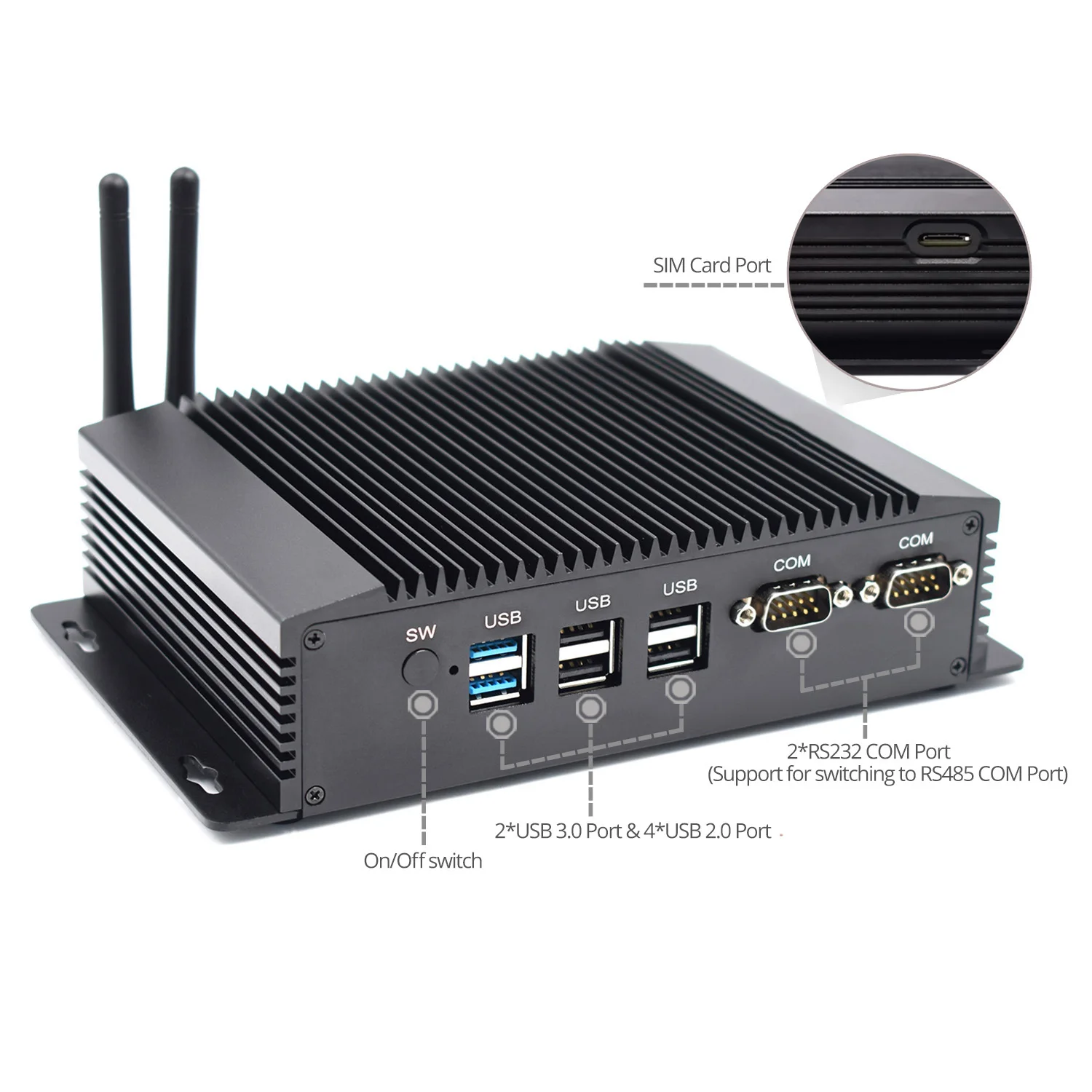 J1900 fanless industrial mini pc