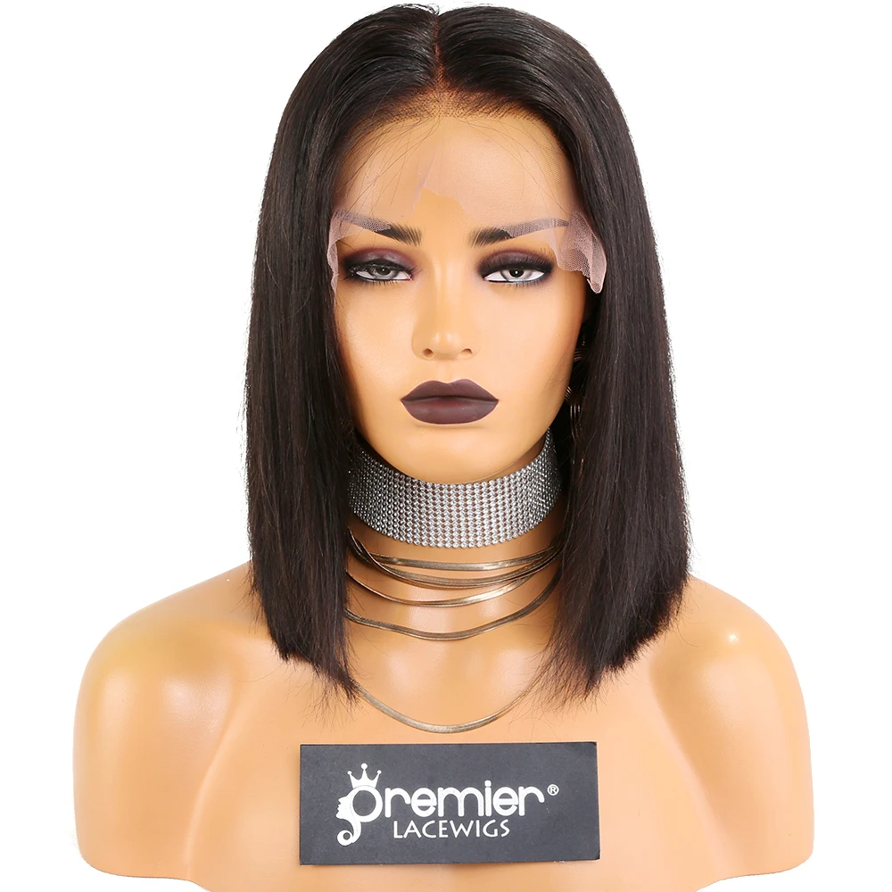 

Premier 40% Off 12inch 150% Density Indian Human Hair Bob Cut Short Front Lace Wig For Black Women
