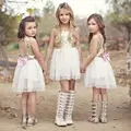 Sequins Baby Kids Flower Girl Dress Tutu Bow Backless Party Gown Formal Bridesmaid Dresses Children