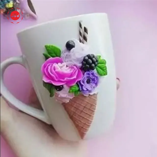 Hot Sale Ceramic Mug With Handmade Polymer Clay Ceramic Gift Mug