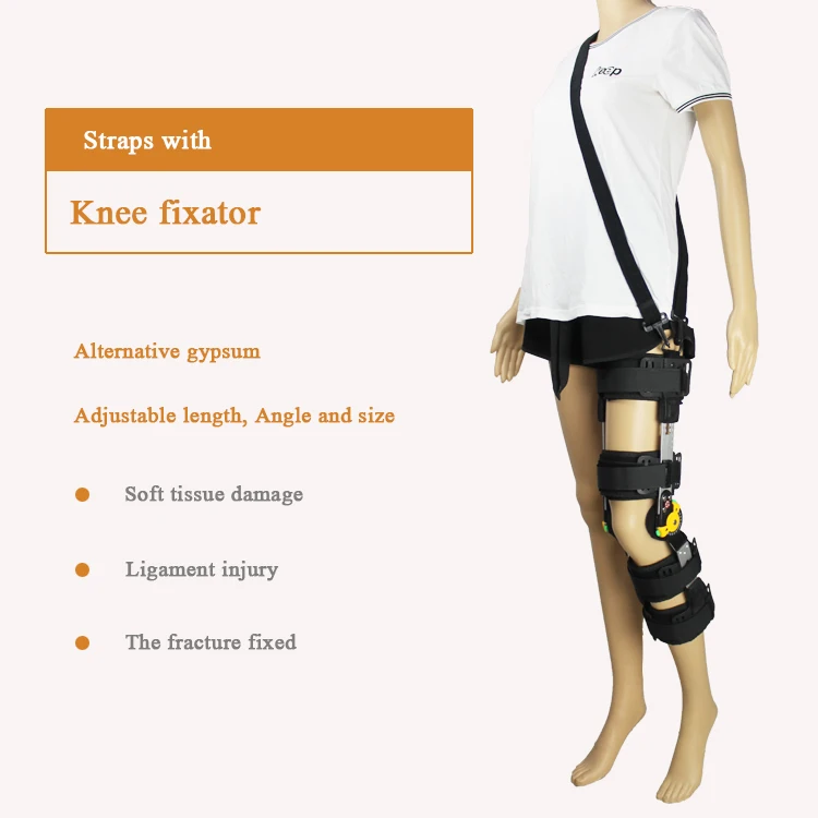 

Rehabilitation Physiotherapy Supplier Universal Size Hinged Knee Support Brace Orthosis for Knee Injury Recovery & Relieve Knee, Black