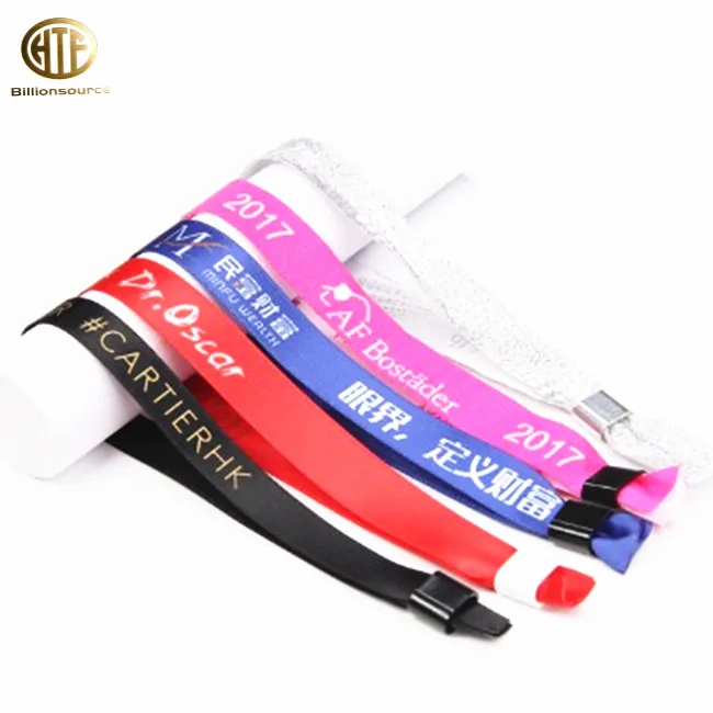 

Adjustable Cloth Fabric Bracelet Polyester Wristbands for events, Customized color