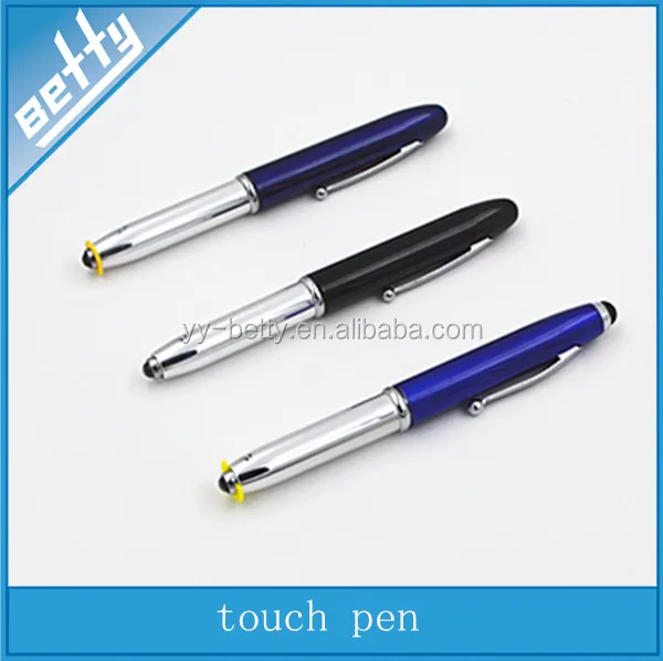 top popular promotion silicone touch pen with led lgiht from china