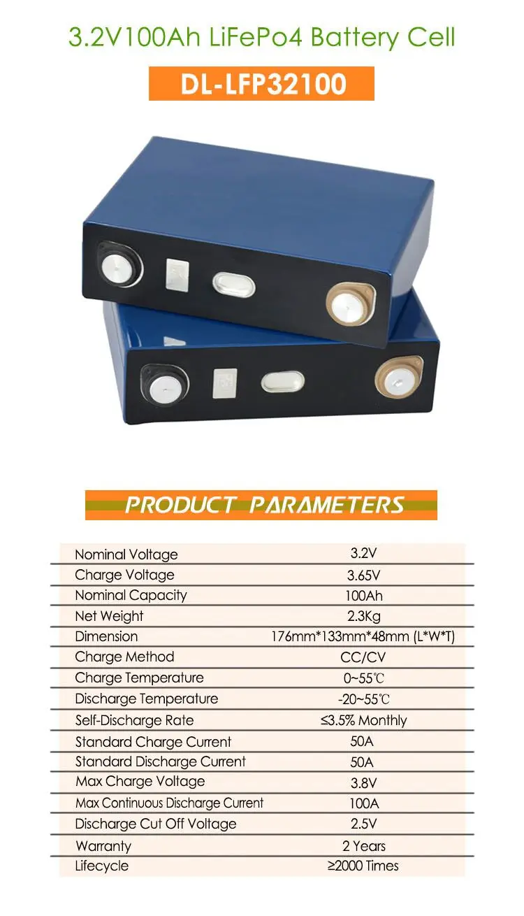 3.2v Lifepo4 Battery 100ah Deep Cycle Lithium iron Phosphate Prismatic Cells