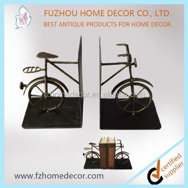 Special design metal library bookends with gem shape and gold color