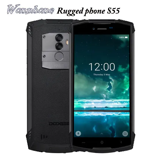 

Rugged smartphone DOOGEE S55 4GB 64GB IP68 Waterproof 5.5 13MP Android 8.0 MTK6750 Octa Core 5V 2A Quick Charge Mobile Phone