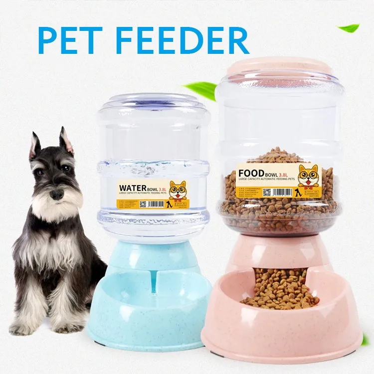 3.8l Large Automatic Pet Dog Feeder Drinking Fountain For Dogs Cats