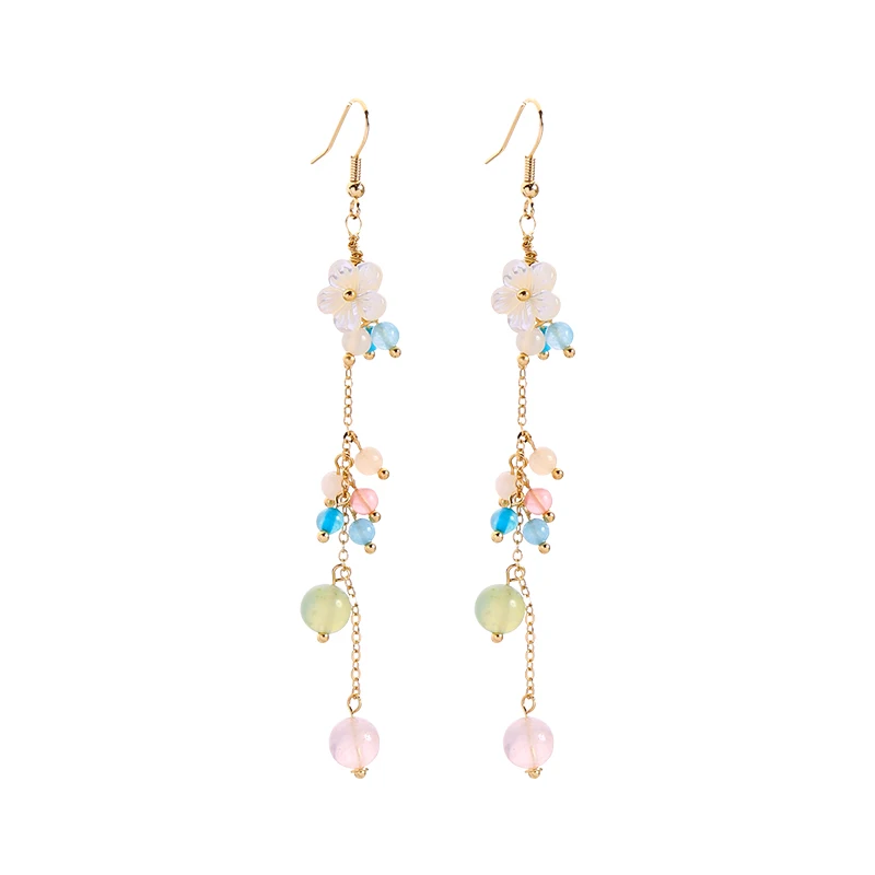 

ed02168d Summer Resin Flower Charm Handmade Bead Making Dangle Earring, Gold
