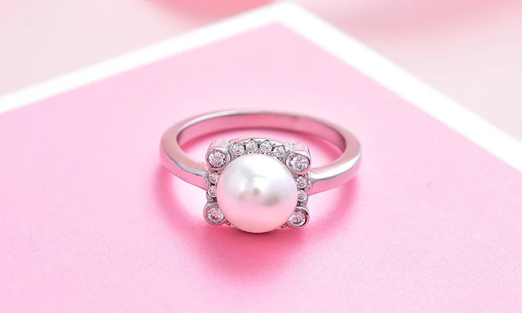 tanishq pearl ring in silver