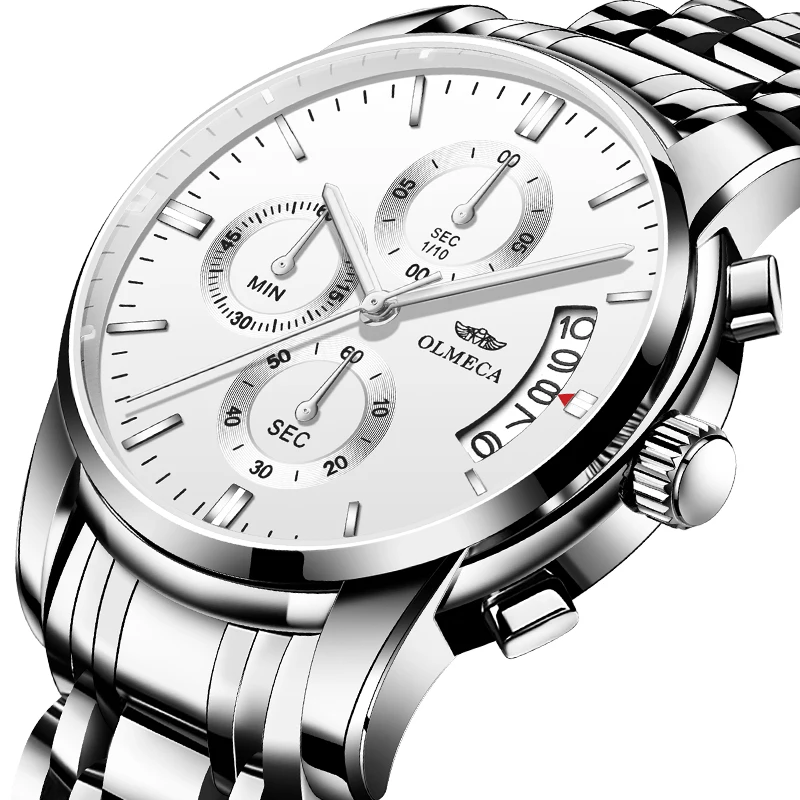 

OLMECA Men Watch Luxury Business Quartz Wrist Watch Waterproof Clock Chronograph Watches for Men relojes hombre