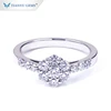 Tianyu gems round brilliant cut small moissanite diamond composition flower modelling 14/18k gold ring