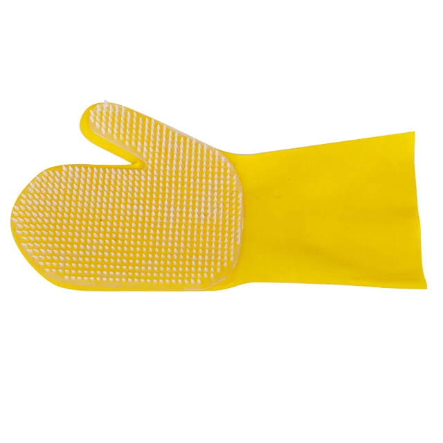 

Dogs Cats Massage Grooming Bath Pet Glove With Extra Soft Bristles Soft Brush Rubber Gloves, Lemon yellow