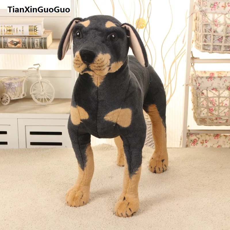 Recheado de Pelúcia Brinquedo de Simulação de Rottweiler Presente de Aniversário Cão 27x25 cm Lance Macio Travesseiro H0777 11 luxuoso, presente de aniversário h0777