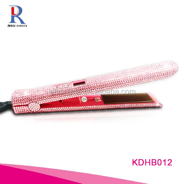 

New design flat iron with bling high temperature control flat iron hair straightener, Customized