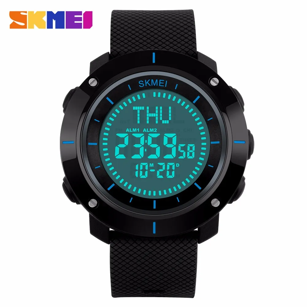 

SKMEI 1216 multifunction watches men luxury digital led world time sports waterproof diver skmei military compass watch