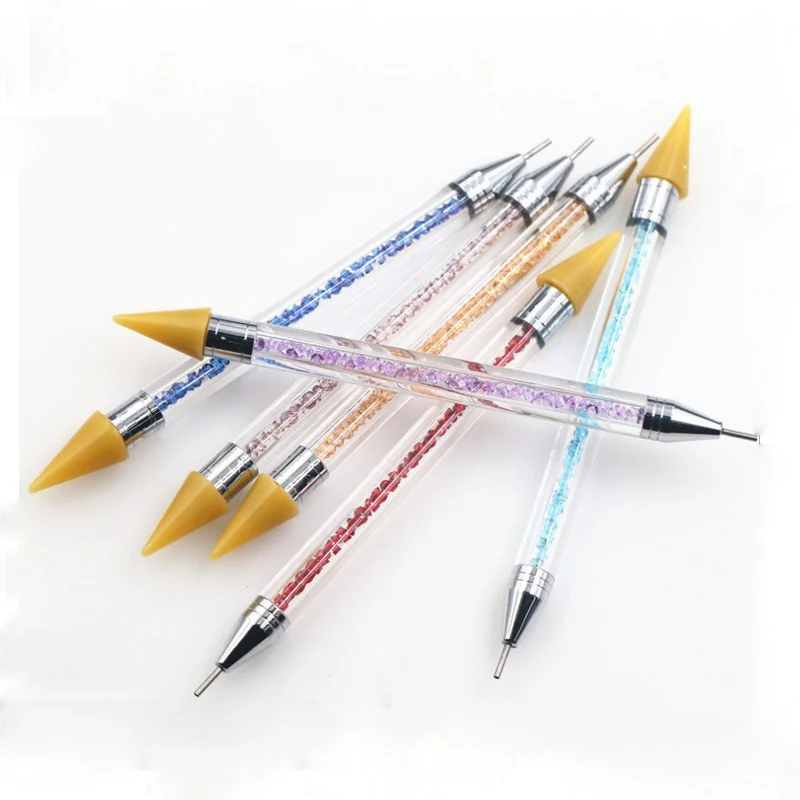 

Attractive Design Double Use Nail Art Dotting Tool Crystal Pickup Pen Nail Rhinestones Wax Picker Pen