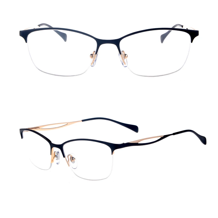 

Wen Zhou Mike Optical Glasses Frame Spectacle Brand Half Rim Metal Women Men OEM ODM CE ISO9001 Myopia as Picture