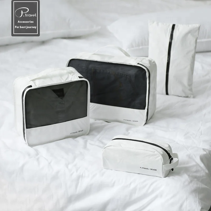 

P.Travel Good Quality Moistureproof Blanket Clothes Folding Storage Organizer Travel 4 Set Packing Cubes