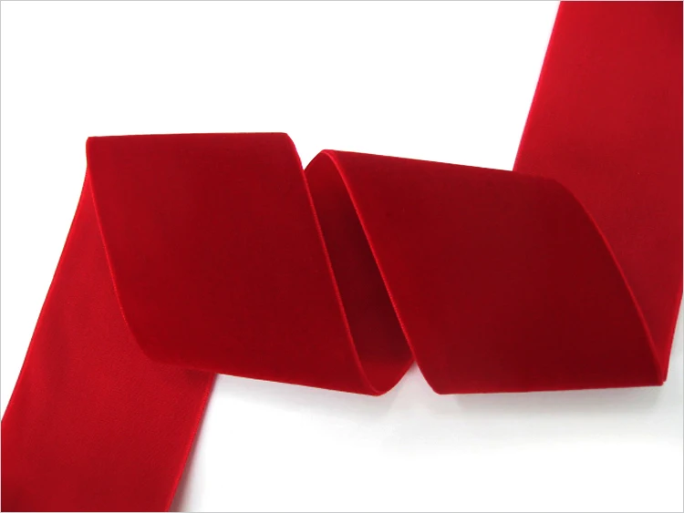 Wholesale Custom Hot Sale Colorful 100% Nylon Solid Color Wide Stretch Velvet Ribbon