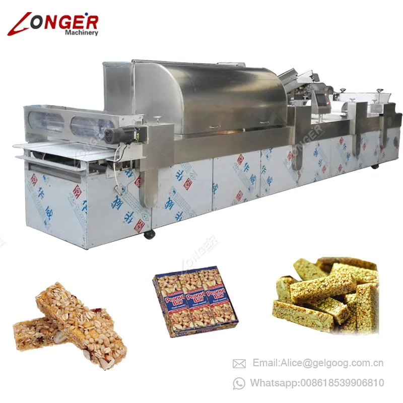 Fully Automatic Peanut Candy Bar Making Machine Nut Brittle Granola Bar Production Line Snack