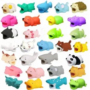 custom pvc protector charger cute animal cable bite for phone
